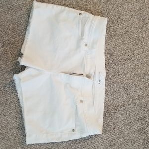 White jean shorts